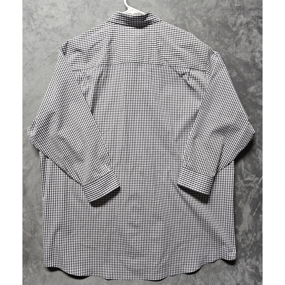 Cutter & Buck Mens 3XB Navy White Check Easy Care Stretch Button Down Shirt - Picture 4 of 9